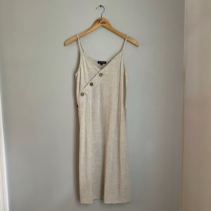 Linen Blend Midi Dress